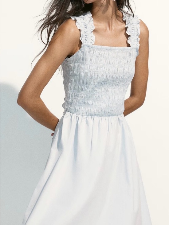 H&M Dresses & Skirts - H&M Divided Smocked Poplin White Dress - Medium